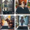 imageSmiry Front Door Mat Outside Entrance Heavy Duty Outdoor Indoor Natural Rubber Doormat Non Slip Trap Dirt and Moisture Easy Clean Low Profile Patio Porch Entryway Mat 295x17 GreyLake Blue
