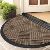 imageSmiry Front Door Mat Outside Entrance Heavy Duty Outdoor Indoor Natural Rubber Doormat Non Slip Trap Dirt and Moisture Easy Clean Low Profile Patio Porch Entryway Mat 295x17 GreyBrown