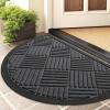 imageSmiry Front Door Mat Outside Entrance Heavy Duty Outdoor Indoor Natural Rubber Doormat Non Slip Trap Dirt and Moisture Easy Clean Low Profile Patio Porch Entryway Mat 295x17 GreyLight Grey