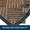 imageSmiry Front Door Mat Outside Entrance Heavy Duty Outdoor Indoor Natural Rubber Doormat Non Slip Trap Dirt and Moisture Easy Clean Low Profile Patio Porch Entryway Mat 295x17 GreyBrown