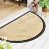 imageSmiry Front Door Mat Outside Entrance Heavy Duty Outdoor Indoor Natural Rubber Doormat Non Slip Trap Dirt and Moisture Easy Clean Low Profile Patio Porch Entryway Mat 295x17 GreyBeige