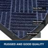 imageSmiry Front Door Mat Outside Entrance Heavy Duty Outdoor Indoor Natural Rubber Doormat Non Slip Trap Dirt and Moisture Easy Clean Low Profile Patio Porch Entryway Mat 295x17 GreyNavy Blue