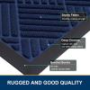 imageSmiry Front Door Mat Outside Entrance Heavy Duty Outdoor Indoor Natural Rubber Doormat Non Slip Trap Dirt and Moisture Easy Clean Low Profile Patio Porch Entryway Mat 295x17 GreyNavy Blue