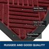 imageSmiry Front Door Mat Outside Entrance Heavy Duty Outdoor Indoor Natural Rubber Doormat Non Slip Trap Dirt and Moisture Easy Clean Low Profile Patio Porch Entryway Mat 295x17 GreyWine Red