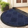 imageSmiry Front Door Mat Outside Entrance Heavy Duty Outdoor Indoor Natural Rubber Doormat Non Slip Trap Dirt and Moisture Easy Clean Low Profile Patio Porch Entryway Mat 295x17 GreyNavy Blue