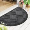 imageSmiry Front Door Mat Outside Entrance Heavy Duty Outdoor Indoor Natural Rubber Doormat Non Slip Trap Dirt and Moisture Easy Clean Low Profile Patio Porch Entryway Mat 295x17 GreyLight Grey