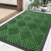 imageSmiry Front Door Mat Outside Entrance Heavy Duty Outdoor Indoor Natural Rubber Doormat Non Slip Trap Dirt and Moisture Easy Clean Low Profile Patio Porch Entryway Mat 295x17 GreyGreen