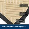 imageSmiry Front Door Mat Outside Entrance Heavy Duty Outdoor Indoor Natural Rubber Doormat Non Slip Trap Dirt and Moisture Easy Clean Low Profile Patio Porch Entryway Mat 295x17 GreyBeige