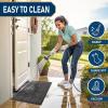 imageSmiry Front Door Mat Outside Entrance Heavy Duty Outdoor Indoor Natural Rubber Doormat Non Slip Trap Dirt and Moisture Easy Clean Low Profile Patio Porch Entryway Mat 295x17 GreyGrey