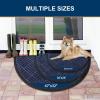 imageSmiry Front Door Mat Outside Entrance Heavy Duty Outdoor Indoor Natural Rubber Doormat Non Slip Trap Dirt and Moisture Easy Clean Low Profile Patio Porch Entryway Mat 295x17 GreyNavy Blue