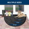 imageSmiry Front Door Mat Outside Entrance Heavy Duty Outdoor Indoor Natural Rubber Doormat Non Slip Trap Dirt and Moisture Easy Clean Low Profile Patio Porch Entryway Mat 295x17 GreyBlack