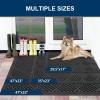 imageSmiry Front Door Mat Outside Entrance Heavy Duty Outdoor Indoor Natural Rubber Doormat Non Slip Trap Dirt and Moisture Easy Clean Low Profile Patio Porch Entryway Mat 295x17 GreyBlack