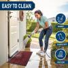 imageSmiry Front Door Mat Outside Entrance Heavy Duty Outdoor Indoor Natural Rubber Doormat Non Slip Trap Dirt and Moisture Easy Clean Low Profile Patio Porch Entryway Mat 295x17 GreyWine Red