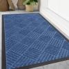 imageSmiry Front Door Mat Outside Entrance Heavy Duty Outdoor Indoor Natural Rubber Doormat Non Slip Trap Dirt and Moisture Easy Clean Low Profile Patio Porch Entryway Mat 295x17 GreyBlue