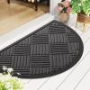 imageSmiry Front Door Mat Outside Entrance Heavy Duty Outdoor Indoor Natural Rubber Doormat Non Slip Trap Dirt and Moisture Easy Clean Low Profile Patio Porch Entryway Mat 295x17 GreyGrey