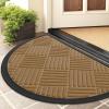 imageSmiry Front Door Mat Outside Entrance Heavy Duty Outdoor Indoor Natural Rubber Doormat Non Slip Trap Dirt and Moisture Easy Clean Low Profile Patio Porch Entryway Mat 295x17 GreyCoffee