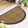 imageSmiry Front Door Mat Outside Entrance Heavy Duty Outdoor Indoor Natural Rubber Doormat Non Slip Trap Dirt and Moisture Easy Clean Low Profile Patio Porch Entryway Mat 295x17 GreyCoffee