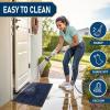 imageSmiry Front Door Mat Outside Entrance Heavy Duty Outdoor Indoor Natural Rubber Doormat Non Slip Trap Dirt and Moisture Easy Clean Low Profile Patio Porch Entryway Mat 295x17 GreyNavy Blue
