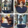 imageSmiry Front Door Mat Outside Entrance Heavy Duty Outdoor Indoor Natural Rubber Doormat Non Slip Trap Dirt and Moisture Easy Clean Low Profile Patio Porch Entryway Mat 295x17 GreyNavy Blue
