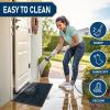 imageSmiry Front Door Mat Outside Entrance Heavy Duty Outdoor Indoor Natural Rubber Doormat Non Slip Trap Dirt and Moisture Easy Clean Low Profile Patio Porch Entryway Mat 295x17 GreyLake Blue