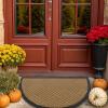imageSmiry Front Door Mat Outside Entrance Heavy Duty Outdoor Indoor Natural Rubber Doormat Non Slip Trap Dirt and Moisture Easy Clean Low Profile Patio Porch Entryway Mat 295x17 GreyCoffee