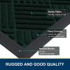 imageSmiry Front Door Mat Outside Entrance Heavy Duty Outdoor Indoor Natural Rubber Doormat Non Slip Trap Dirt and Moisture Easy Clean Low Profile Patio Porch Entryway Mat 295x17 GreyDark Green