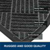 imageSmiry Front Door Mat Outside Entrance Heavy Duty Outdoor Indoor Natural Rubber Doormat Non Slip Trap Dirt and Moisture Easy Clean Low Profile Patio Porch Entryway Mat 295x17 GreyBlack
