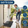 imageSmiry Front Door Mat Outside Entrance Heavy Duty Outdoor Indoor Natural Rubber Doormat Non Slip Trap Dirt and Moisture Easy Clean Low Profile Patio Porch Entryway Mat 295x17 GreyBlack