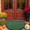 imageSmiry Front Door Mat Outside Entrance Heavy Duty Outdoor Indoor Natural Rubber Doormat Non Slip Trap Dirt and Moisture Easy Clean Low Profile Patio Porch Entryway Mat 295x17 GreyGreen