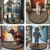 imageSmiry Front Door Mat Outside Entrance Heavy Duty Outdoor Indoor Natural Rubber Doormat Non Slip Trap Dirt and Moisture Easy Clean Low Profile Patio Porch Entryway Mat 295x17 GreyBrown