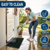 imageSmiry Front Door Mat Outside Entrance Heavy Duty Outdoor Indoor Natural Rubber Doormat Non Slip Trap Dirt and Moisture Easy Clean Low Profile Patio Porch Entryway Mat 295x17 GreyDark Green