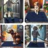 imageSmiry Front Door Mat Outside Entrance Heavy Duty Outdoor Indoor Natural Rubber Doormat Non Slip Trap Dirt and Moisture Easy Clean Low Profile Patio Porch Entryway Mat 295x17 GreyNavy Blue