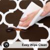 imageSmiry Rectangle Table Cloth Cover Waterproof Vinyl Tablecloth with Flannel Backing for Rectangle Tables Wipeable Spillproof Plastic Tablecloths for Dining Camping Indoor Outdoor 60quotx84quot Coffee