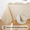 imageSmiry Rectangle Table Cloth Waterproof Heavy Duty Vinyl Tablecloths Wipeable Washable Table Cover for Kitchen and Dining Room Brown 60quot X 84quotBeige