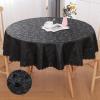 imageSmiry Rectangle Table Cloth Waterproof Heavy Duty Vinyl Tablecloths Wipeable Washable Table Cover for Kitchen and Dining Room Brown 60quot X 84quotBlack