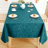 imageSmiry Rectangle Table Cloth Waterproof Heavy Duty Vinyl Tablecloths Wipeable Washable Table Cover for Kitchen and Dining Room Brown 60quot X 84quotEmerald Green