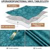 imageSmiry Rectangle Table Cloth Waterproof Heavy Duty Vinyl Tablecloths Wipeable Washable Table Cover for Kitchen and Dining Room Brown 60quot X 84quotEmerald Green