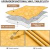 imageSmiry Rectangle Table Cloth Waterproof Heavy Duty Vinyl Tablecloths Wipeable Washable Table Cover for Kitchen and Dining Room Brown 60quot X 84quotMustard Yellow