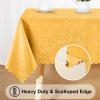 imageSmiry Rectangle Table Cloth Waterproof Heavy Duty Vinyl Tablecloths Wipeable Washable Table Cover for Kitchen and Dining Room Brown 60quot X 84quotMustard Yellow
