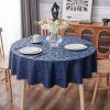imageSmiry Rectangle Table Cloth Waterproof Heavy Duty Vinyl Tablecloths Wipeable Washable Table Cover for Kitchen and Dining Room Brown 60quot X 84quotNavy Blue