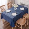 imageSmiry Rectangle Table Cloth Waterproof Heavy Duty Vinyl Tablecloths Wipeable Washable Table Cover for Kitchen and Dining Room Brown 60quot X 84quotNavy Blue