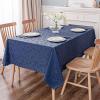 imageSmiry Rectangle Table Cloth Waterproof Heavy Duty Vinyl Tablecloths Wipeable Washable Table Cover for Kitchen and Dining Room Brown 60quot X 84quotNavy Blue