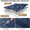 imageSmiry Rectangle Table Cloth Waterproof Heavy Duty Vinyl Tablecloths Wipeable Washable Table Cover for Kitchen and Dining Room Brown 60quot X 84quotNavy Blue