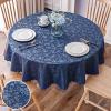 imageSmiry Rectangle Table Cloth Waterproof Heavy Duty Vinyl Tablecloths Wipeable Washable Table Cover for Kitchen and Dining Room Brown 60quot X 84quotNavy Blue