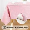 imageSmiry Rectangle Table Cloth Waterproof Heavy Duty Vinyl Tablecloths Wipeable Washable Table Cover for Kitchen and Dining Room Brown 60quot X 84quotPink