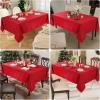 imageSmiry Rectangle Table Cloth Waterproof Heavy Duty Vinyl Tablecloths Wipeable Washable Table Cover for Kitchen and Dining Room Brown 60quot X 84quotRed
