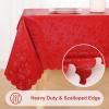 imageSmiry Rectangle Table Cloth Waterproof Heavy Duty Vinyl Tablecloths Wipeable Washable Table Cover for Kitchen and Dining Room Brown 60quot X 84quotRed