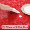 imageSmiry Rectangle Table Cloth Waterproof Heavy Duty Vinyl Tablecloths Wipeable Washable Table Cover for Kitchen and Dining Room Brown 60quot X 84quotRed