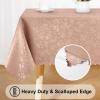 imageSmiry Rectangle Table Cloth Waterproof Heavy Duty Vinyl Tablecloths Wipeable Washable Table Cover for Kitchen and Dining Room Brown 60quot X 84quotTan