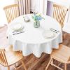 imageSmiry Rectangle Table Cloth Waterproof Heavy Duty Vinyl Tablecloths Wipeable Washable Table Cover for Kitchen and Dining Room Brown 60quot X 84quotWhite